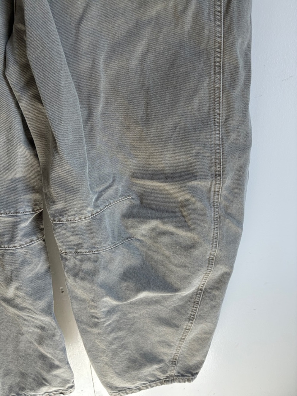 Free People We The Free Taupe Good Luck Mid Rise Barrel Jeans - Picture 11 of 14